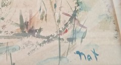 Salt Marsh Clouds Watercolor Painting Listed Nat Simkins Cape Ann MA