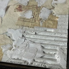 Original Framed Mixed Media Abstract Art Collage 11×13 „Overtone“
