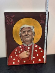Original Oil Painting Donald Trump Political Pop Art Canvas Hand Painted 16*12