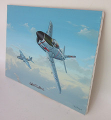 Raymond Waddey Painting US F-86D Sabre and B-57 Canberra, Signed Ron Beck 18×24″