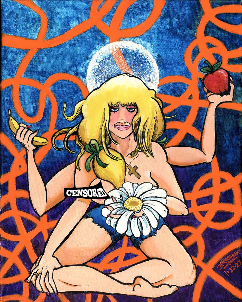 Sleepy Sins of Suzy Spreadwell 9: Fruit Milky Halo (Watercolor/Gouache/Ink,2022)