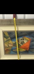 Yuroz “Woman In Red Scarf II” Original Oil on Panel Cubist Painting Framed 2003