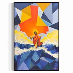 Jesus Walking On Water Original Oil Painting 36×24 Christian Art Signed Canvas