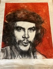 Amilcar Chacon Original Oil Canvas – Che Guevara Hombre Sin Muerte (2020, Cuba)