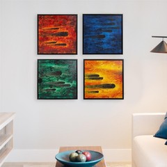 Comet Green Flare Hand-Painted Canvas Art