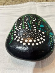 Hand Painted Rock Art Jelly Fish Signed by Artist