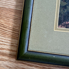Vintage Hand Painted Wood Framed Art Nature Scene River 9.5″ x 11.5″