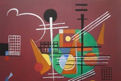 Fine unique painting – Abstract composition, signed Wassily Kandisnky, w COA