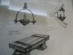 COLLECTION DRAWINGS ILLUSTRATION ANIMATION COMIC ART SNAKE BRACELET BOTTLES LAMP