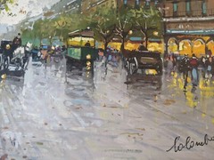 Original Oil Painting Paris Street Scene Signed Colombo Impressionist 24×20