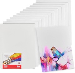 Bulk Set of 12 Mini Canvas Boards 5×7 Inch – Ideal for Oil, Acrylic & Watercolor