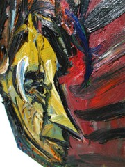 Abstract-art Deco-realism -oil on canvas nyc painting-Figurative Dreaming Man