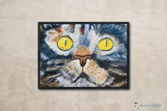 Gray Cat Oil Painting Original Pet Portrait Cat Art 6×8 Cat Lover Gift