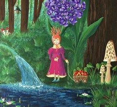 Original Acrylic Painting 8”x8” On Canvas Board “Magic Forest” Selling By Artist