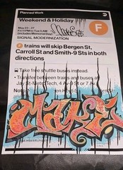 MTA Train Sign – Bronx Graffiti Art By MAKE$ – 11 x 17 Inch Original