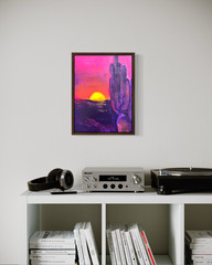 Arizona Desert Sunset 12×16 Canvas Home Living Room Original Landscape Wall Art