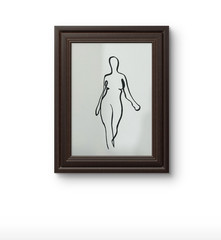 original acrylic painting line female figure 9×12 paper wall art home decor NEW