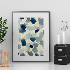 Abstract Watercolor Art on Paper – Colorful Modern Design 5×7