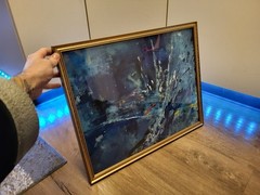 Marvelous Framed Masterpiece Outsider Art Abstract Acrylic Canvas Work