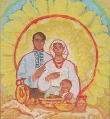 Anatoli Dovzhenko (1932-1991) „Ukrainian Happiness“, 1960s, Tempera