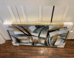 Arts Abstract Canvas Wall Art, Hand Painting Modern Oil Painting with Gold Foil