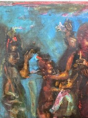 Russian Surrealist Painting Large Expressionism Listed Andrei Medvedev Modernist