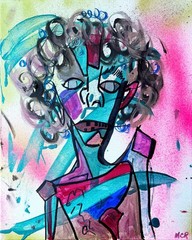 Original Abstract Mixed Media on Canvas – Signed by Artist 16×20 Rutenberg