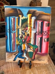 Original Caribbean Painting – Dance Parade on Stretched Canvas – Artist Signed