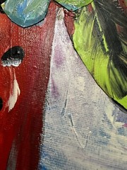 Art Hand Painted Artwork Hand Made Paper Collage Flowers On Board OOAK Signed