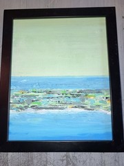 Abstract Landscape framed Acrylic 8 x 10 Painting Framed 11 x 9 1/2 Key Dreams