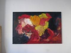Oil painting unique 100×160 cm abstract floral flowers Sonja Zeltner-Müller