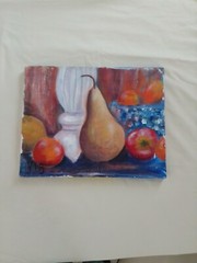 Art Original Oil Painting VI B Farm kitchen Decore Fruit 11×14 Pear