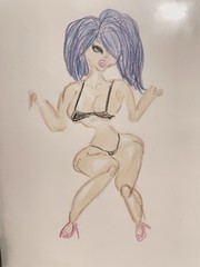 Lady’s Figure Model Painting Art Piece Hand Painted 8×11