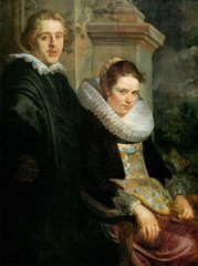 oil painting handpainted on canvas-a Young Married Couple