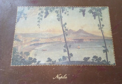 Vintage Fausto Corduri Genuine Leather NAPLES Painting Florence Italy Collectble