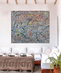 Jackson Pollock style Professional￼ Artist Canvas￼ painting￼ 72”X60”Abstract,6ft