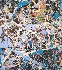 Original Abstract Acrylic Drip Painting on Canvas 24 X 24 Inch Modern Wall