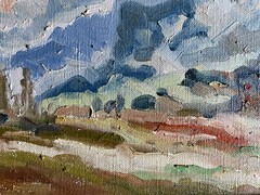 Oil painting Alps Ukrainian painter Canvas Framed original decor landscape art