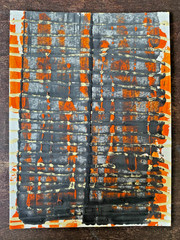 15 x 11.5cm contemporary abstract original painting on watercolor paper signed