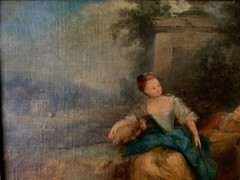 18TH CENTURY JEAN-BAPTISTE PATER circle – GALLANT SCENE – FRENCH OIL PAINTING