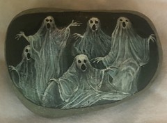 Hand Painted Art Rock A Haunting Of Spirits By Anne Bodenburg