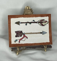 ACEO “Echo’s of the Hunt” 2 of 3 Arrow Series Hand Painted Signed Original OOAK