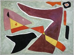 Exceptional Large c 1940s Rolph Scarlett Abstract Non Objective Gouache American