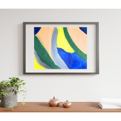 Organic Abstraction 11×14 Multi-Color Original Hand Painted Paper #1