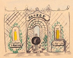 „Lanvin Paris Arpege Perfume Trellis c1950s Advertising Watercolor Artwork“