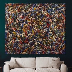 Jackson Pollock style￼￼ Canvas painting￼ 72” X 60”Abstract,Modern,XL, Landscape￼