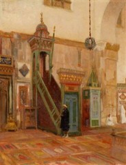 Oil painting Sir-Frederic-Lord-Leighton-Interior-of-a-Mosque-or-the-Mimbar-of-th