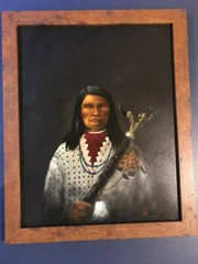 Mario Rabago Fine Art Painting Acryric on Hardboard 16″ x 20″ Nez Perce Indian