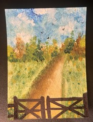 ACEO Original Painting – Landscape, Driveway – by Chaotic Sanity | Sameera