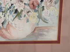 Vintage Watercolor Matted And Framed “Summer Color” Artist Lula Desiree Platt